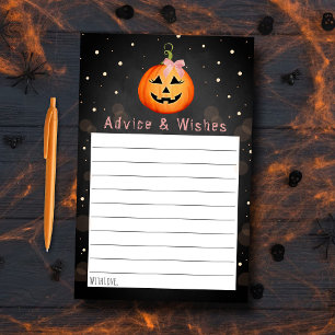 Lámina Consejo de Baby Shower de Little Pumpkin Halloween