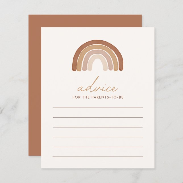 Lámina Consejo de Baby Shower del arcoiris de Boho Terrac (Anverso / Reverso)