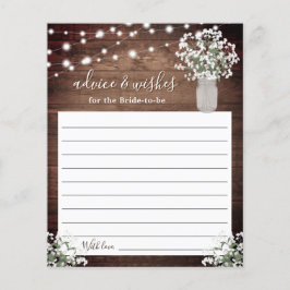 Lámina Consejo de Bodas Rústico Mason Jar Vase Lights