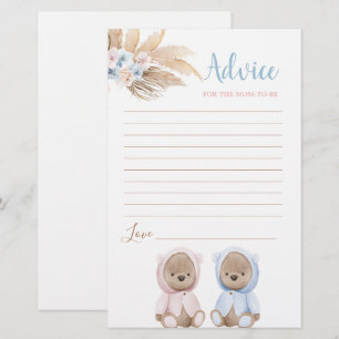 Lámina Consejo de Boho Bear Twins para que mamá sea una t