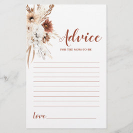 Lámina Consejo de Boho Terracotta Pampas para que mamá se