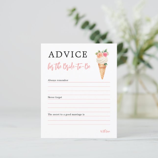 Lámina Consejo de ducha de novia con crema de hielo (Anverso de pie)