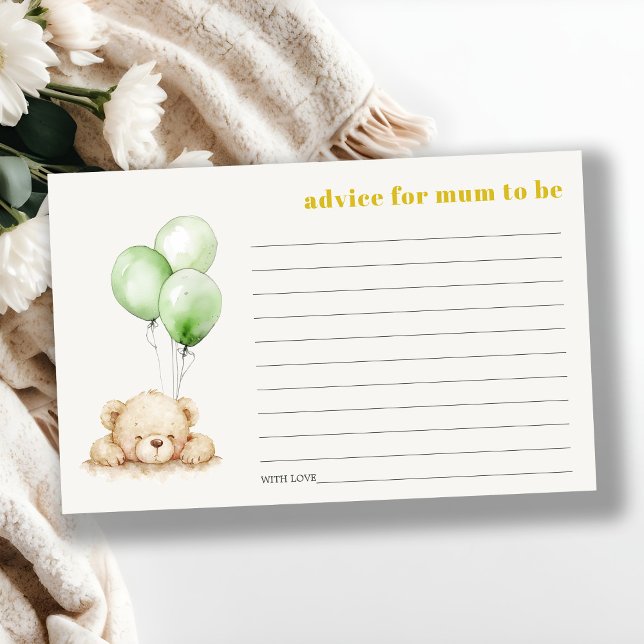 Lámina Consejo De Globo De Oso Verde Para Mamá Baby Showe (Subido por el creador)