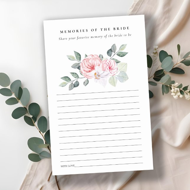 Lámina Consejo de memoria de ducha de novia floral verde  (Subido por el creador)