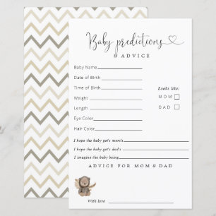 Lámina Consejo de Predicciones de Baby Shower Boho Teddy