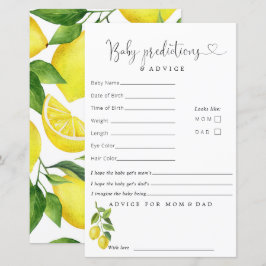 Lámina Consejo de Predicciones de Baby Shower de Lemon