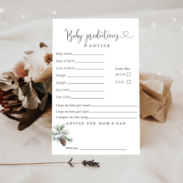 Lámina Consejo de Predicciones de Baby Shower para Invier (Subido por el creador)