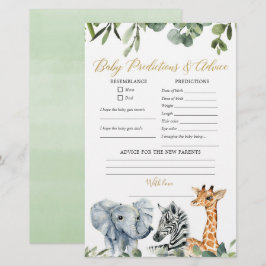 Lámina Consejo de predicciones para bebés de animales de