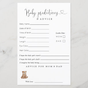 Lámina Consejo de Predicciones para Bebés de Woodland Bab