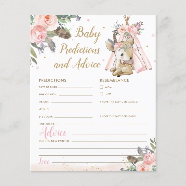 Lámina Consejo de Predicciones Tribales para Bebés de Cer (Anverso)