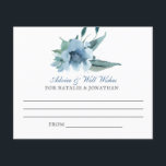 Lámina consejo de recepción de boda de flores de color az<br><div class="desc">Se trata de un lugar de moda y moda Flores acuáticas polvorientas tarjetas de consejo boda azul para la recepción de tu boda. Permita que sus amigos, huéspedes y familia de confianza le den sus buenos deseos en su gran día con esta elegante tarjeta de consejo. El tipo de letra...</div>