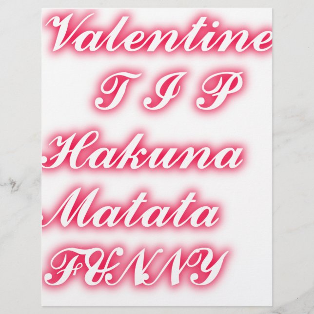 Lámina Consejo de San Valentín: Hakuna Matata Gracioso Ar (Anverso)
