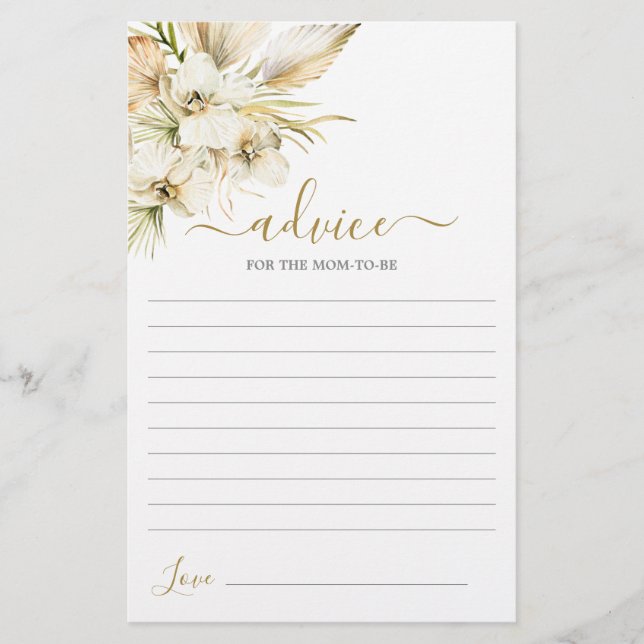 Lámina Consejo del Desierto del Boho para que la mamá sea (Anverso)