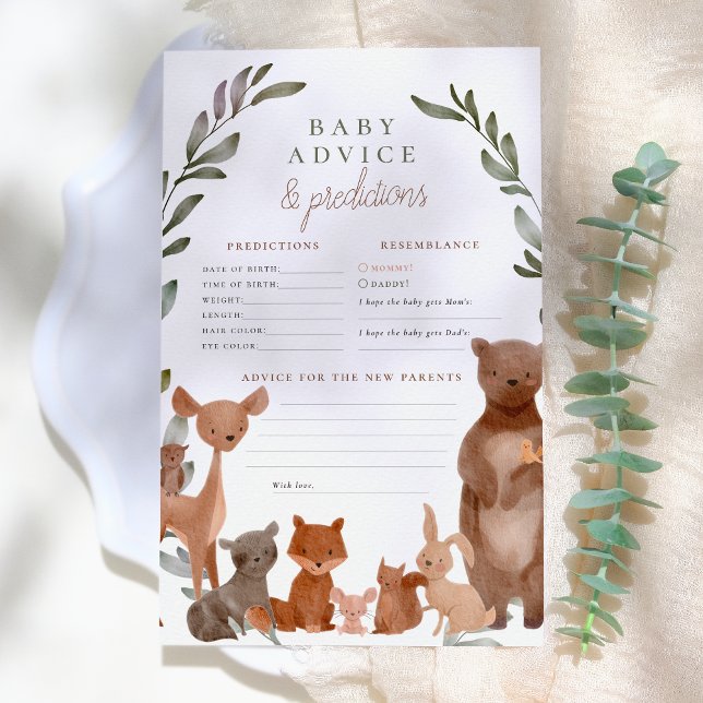 Lámina Consejo para el bebé y predicciones Woodland Baby  (Subido por el creador)