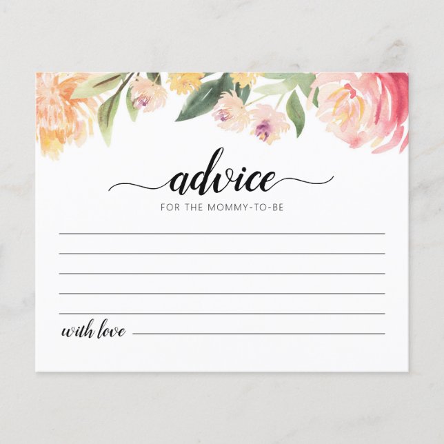 Lámina Consejo para el futuro fiesta de Baby Shower de ta (Anverso)