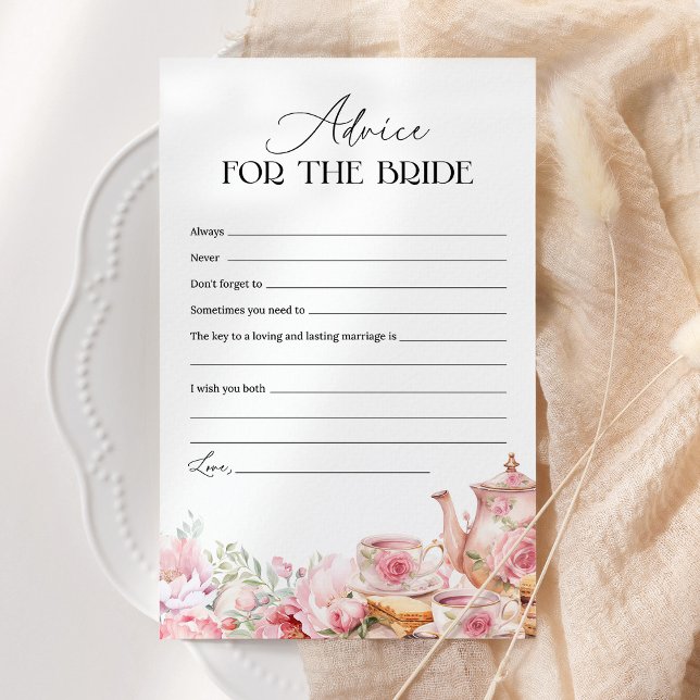 Lámina Consejo Para La Ducha De Novias De Té Floral Rosa  (Subido por el creador)