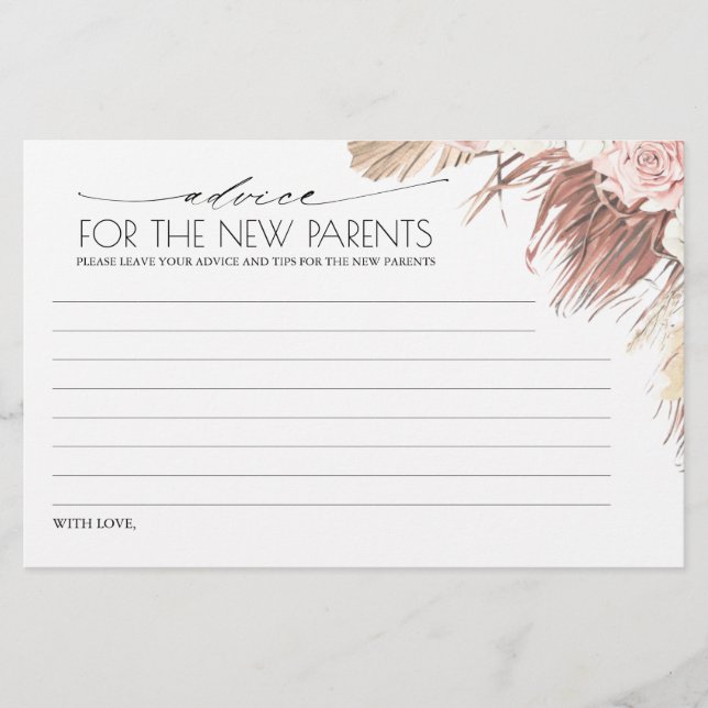 Lámina Consejo para los nuevos padres o mami (Anverso)