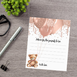 Lámina Consejo para los padres globos de peluche ducha be