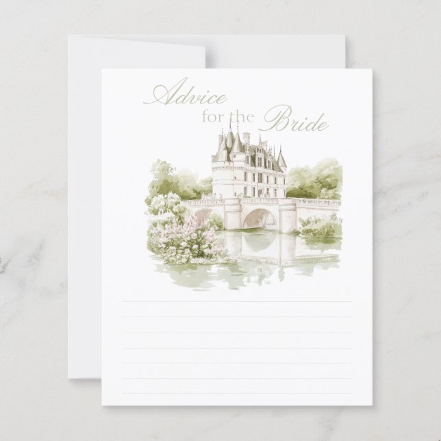 Lámina Consejo Romance Francés De Chateau Para La Novia (Anverso)