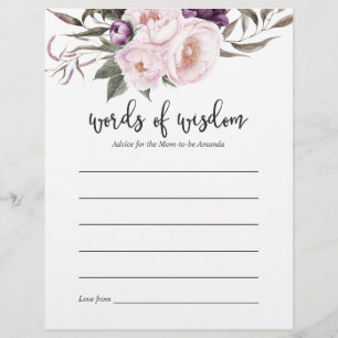 Lámina Consejos de Baby Shower de terciopelo profundo par