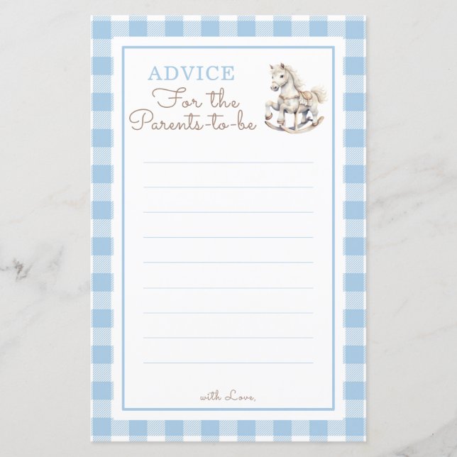 Lámina Consejos de Baby Shower para los padres (Anverso)