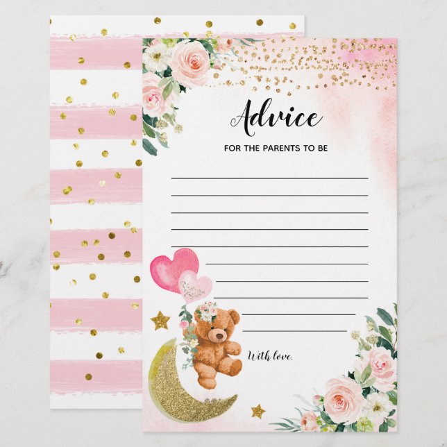 Lámina Consejos De Baby Shower Para Padres De Padres (Anverso / Reverso)