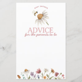 Lámina Consejos de Baby Shower sobre flores silvestres pa
