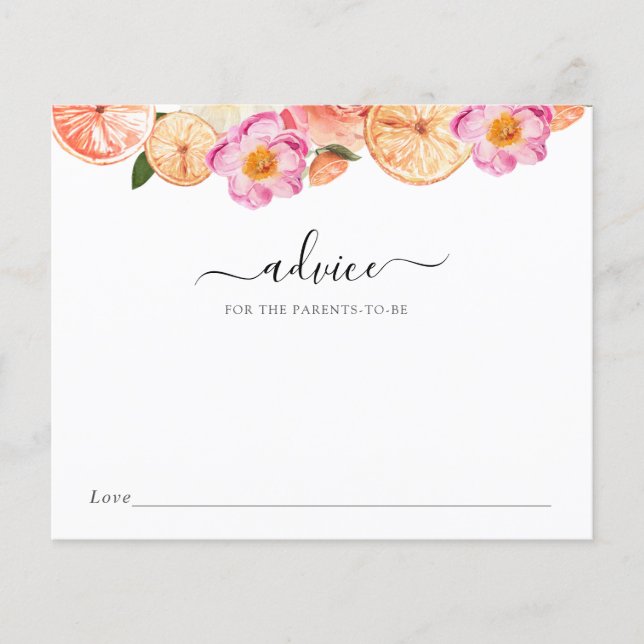 Lámina Consejos de bebé de cítricos rosados para los futu (Anverso)