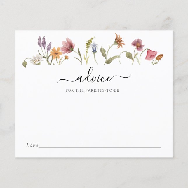 Lámina Consejos de bebé de flores silvestres para los fut (Anverso)