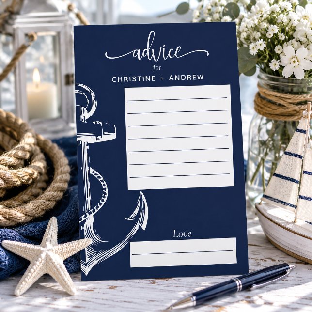 Lámina Consejos de boda Ancla Náutica Armada (Allow your guests to fill out advice cards to give you some wisdom going into your marriage.
)
