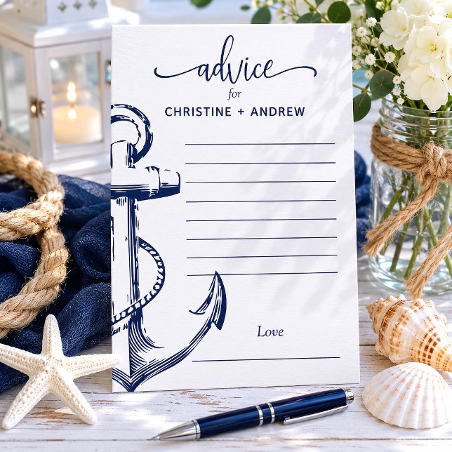 Lámina Consejos de boda de ancla náutica (Allow your guests to fill out advice cards to give you some wisdom going into your marriage.
)