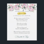 Lámina Consejos de bodas Buenos deseos Peonies rosados y<br><div class="desc">Consejos bonitos bodas y buenas hojas de papel para sus huéspedes decoradas con encantadores ramos de peones rosados. Qué gran manera de recordar tu día especial.</div>