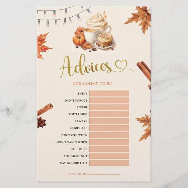 Lámina Consejos de calabaza otoñal para los próximos jueg (Anverso)