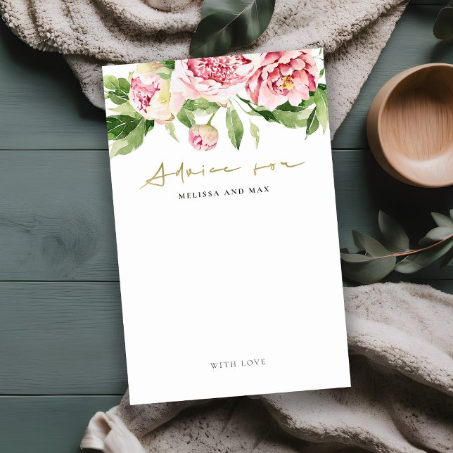 Lámina Consejos de ducha de novia con flores de peonía ro (Subido por el creador)