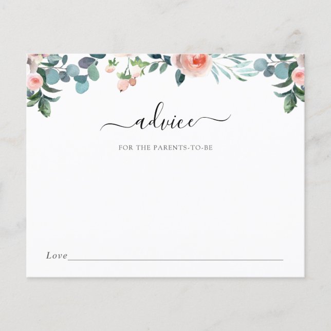 Lámina Consejos de ducha de té para los futuros padres (Anverso)