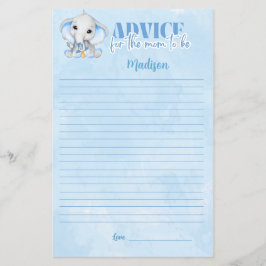 Lámina Consejos de elefante para el juego de Baby Shower