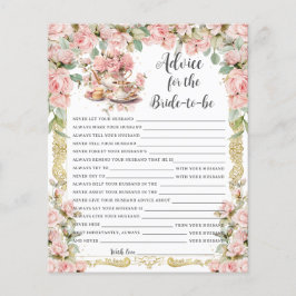 Lámina Consejos de Fiesta de té con flores rosadas para q