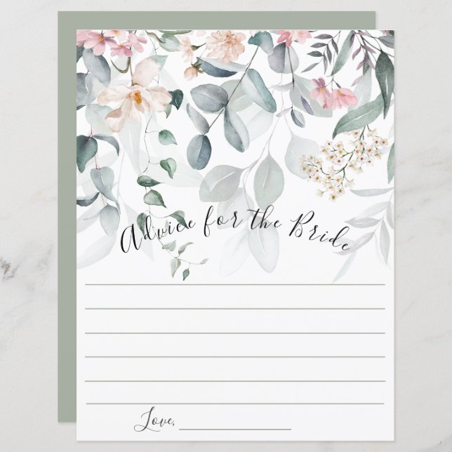 Lámina Consejos de Floristería Rosa para la Novia (Anverso / Reverso)