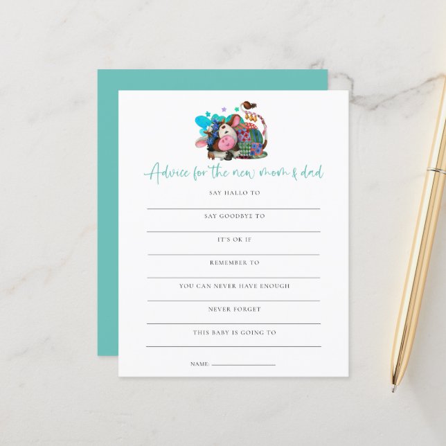 Lámina Consejos de juego de presupuesto Baby Shower de nu (Anverso/Reverso In Situ)