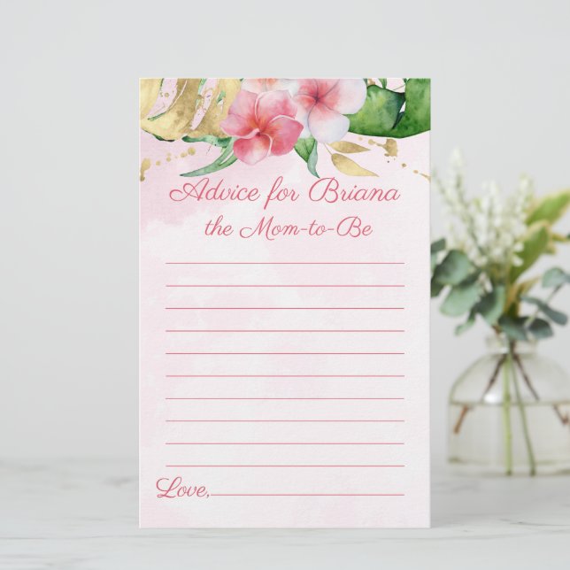 Lámina Consejos de los Juegos de Baby Shower de verano tr (Anverso de pie)