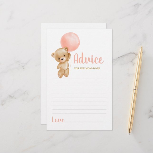 Lámina Consejos de oso rosado para que mamá sea una tarje (Anverso/Reverso In Situ)