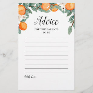 Lámina Consejos gemelos de Baby Shower para padres