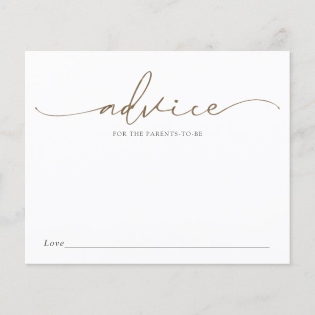 Lámina Consejos modernos de caligrafía de oro para padres (Anverso)