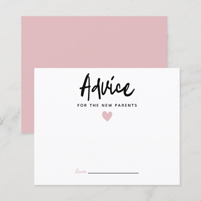 Lámina Consejos modernos de corazón rosado para los nuevo (Anverso / Reverso)