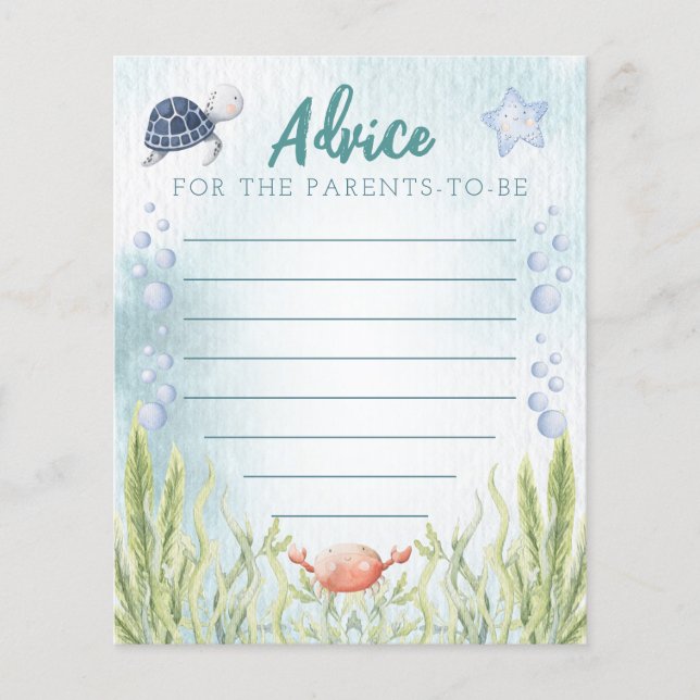 Lámina Consejos para el futuro juego de Baby Shower para  (Anverso)