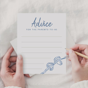 Lámina Consejos para el futuro juego de Baby Shower para 