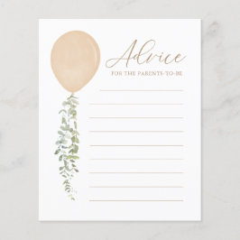 Lámina Consejos para el juego de Baby Shower con globo de