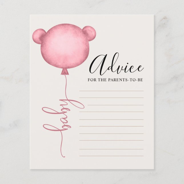 Lámina Consejos para el juego de Baby Shower original (Anverso)