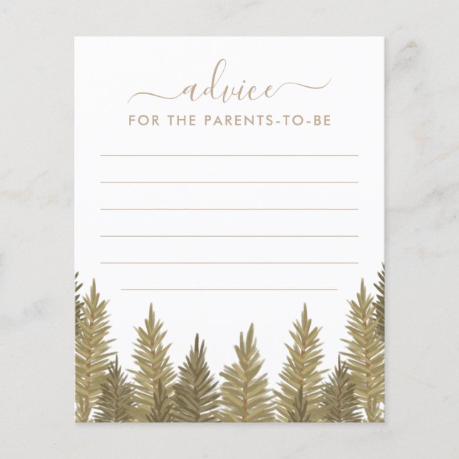 Lámina Consejos para el juego de Baby Shower Woodland par (Anverso)