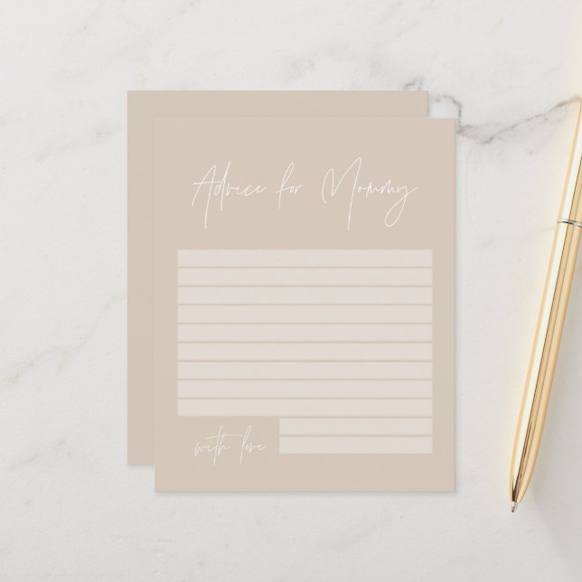 Lámina Consejos para la ducha de bebé para la mami del be (Anverso/Reverso In Situ)